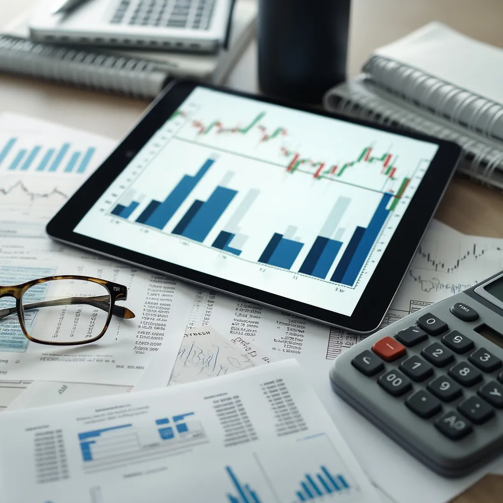 Documentos financieros y herramientas digitales sobre un escritorio en Argentina